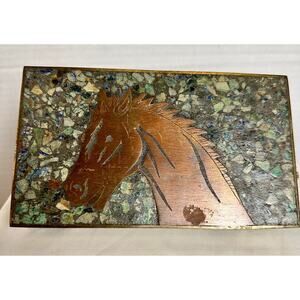 Vintage Mexican Mixed Metals Malachite Lapis Inlay Box